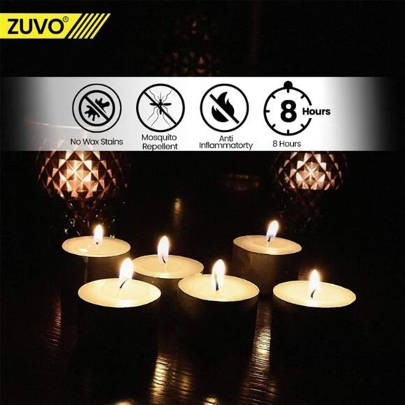 8 Hour Tea Lights Candles (50 Pack) - White Long Lasting Tea Lights -Smokeless - Picture 3 of 8